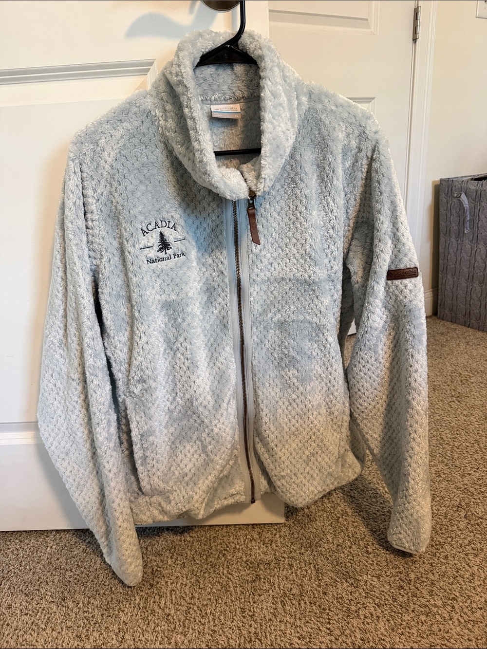 Acadia National Park Light Blue Teddy Fleece Jacket